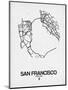 San Francisco Street Map White-NaxArt-Mounted Art Print