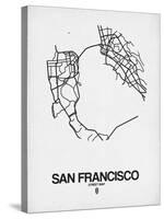 San Francisco Street Map White-NaxArt-Stretched Canvas