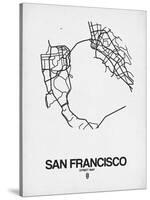 San Francisco Street Map White-NaxArt-Stretched Canvas