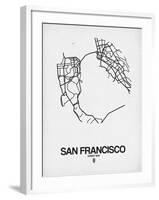 San Francisco Street Map White-NaxArt-Framed Art Print