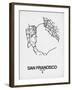 San Francisco Street Map White-NaxArt-Framed Art Print