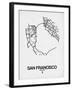San Francisco Street Map White-NaxArt-Framed Art Print