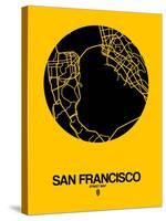 San Francisco Street Map Yellow-NaxArt-Stretched Canvas