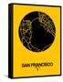 San Francisco Street Map Yellow-NaxArt-Framed Stretched Canvas