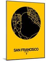 San Francisco Street Map Yellow-NaxArt-Mounted Art Print