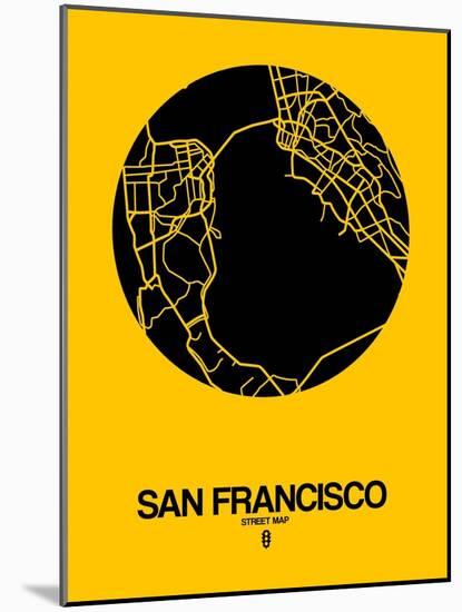 San Francisco Street Map Yellow-NaxArt-Mounted Art Print