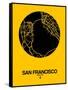 San Francisco Street Map Yellow-NaxArt-Framed Stretched Canvas