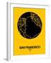 San Francisco Street Map Yellow-NaxArt-Framed Art Print