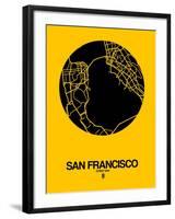 San Francisco Street Map Yellow-NaxArt-Framed Art Print