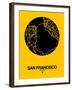 San Francisco Street Map Yellow-NaxArt-Framed Art Print