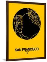 San Francisco Street Map Yellow-NaxArt-Framed Art Print