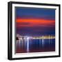 San Francisco Sunset Skyline and Bay Bridge in California with Reflection in Bay Water USA-holbox-Framed Photographic Print