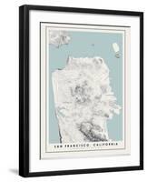 San Francisco Topographical Print-null-Framed Art Print