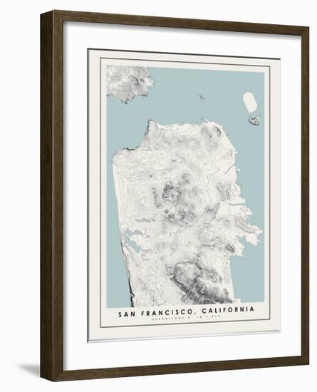 San Francisco Topographical Print-null-Framed Art Print