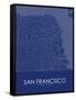 San Francisco, United States of America Blue Map-null-Framed Stretched Canvas