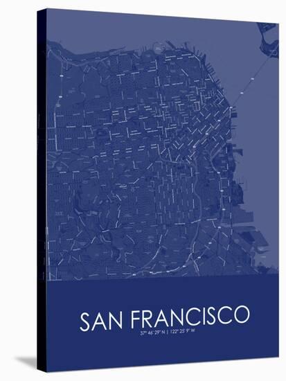 San Francisco, United States of America Blue Map-null-Stretched Canvas
