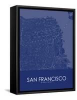 San Francisco, United States of America Blue Map-null-Framed Stretched Canvas