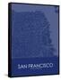 San Francisco, United States of America Blue Map-null-Framed Stretched Canvas