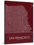 San Francisco, United States of America Red Map-null-Stretched Canvas