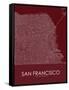San Francisco, United States of America Red Map-null-Framed Stretched Canvas