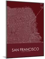 San Francisco, United States of America Red Map-null-Mounted Poster