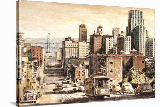 San Francisco View to Bay Brid-Matthew Daniels-Stretched Canvas