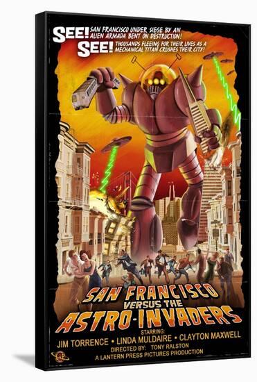 San Francisco vs. The Astro-Invaders-Lantern Press-Framed Stretched Canvas