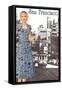 San Francisco Walking Dress I-null-Framed Stretched Canvas