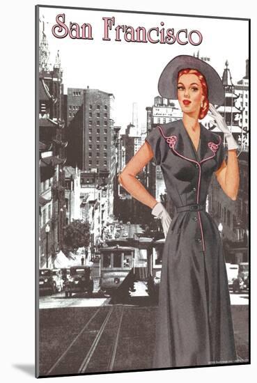 San Francisco Walking Dress II-null-Mounted Art Print