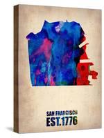 San Francisco Watercolor Map-NaxArt-Stretched Canvas