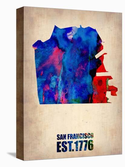 San Francisco Watercolor Map-NaxArt-Stretched Canvas