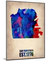 San Francisco Watercolor Map-NaxArt-Mounted Art Print
