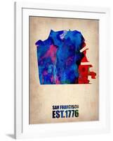 San Francisco Watercolor Map-NaxArt-Framed Art Print