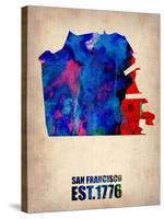 San Francisco Watercolor Map-NaxArt-Stretched Canvas