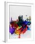 San Francisco Watercolor Skyline 1-NaxArt-Framed Art Print