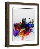 San Francisco Watercolor Skyline 1-NaxArt-Framed Art Print