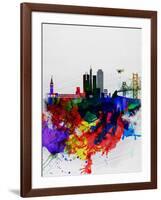 San Francisco Watercolor Skyline 1-NaxArt-Framed Art Print