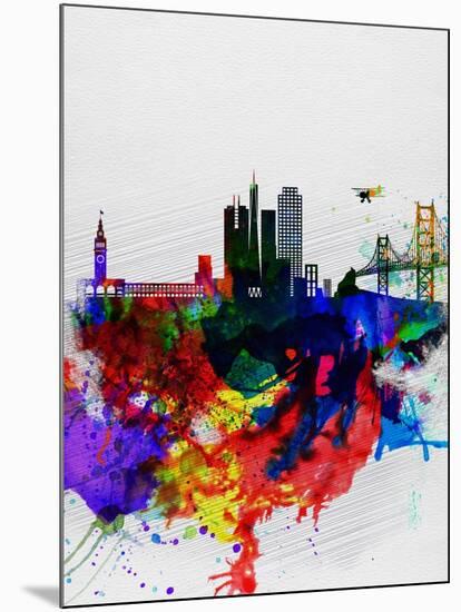 San Francisco Watercolor Skyline 1-NaxArt-Mounted Art Print