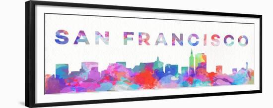 San Francisco Watercolor Skyline-Sd Graphics Studio-Framed Premium Giclee Print