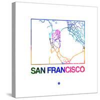 San Francisco Watercolor Street Map-NaxArt-Stretched Canvas
