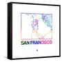 San Francisco Watercolor Street Map-NaxArt-Framed Stretched Canvas