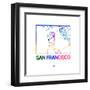 San Francisco Watercolor Street Map-NaxArt-Framed Art Print
