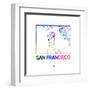 San Francisco Watercolor Street Map-NaxArt-Framed Art Print