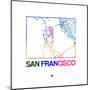 San Francisco Watercolor Street Map-NaxArt-Mounted Art Print