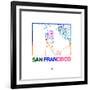 San Francisco Watercolor Street Map-NaxArt-Framed Premium Giclee Print