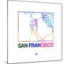 San Francisco Watercolor Street Map-NaxArt-Mounted Premium Giclee Print
