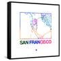 San Francisco Watercolor Street Map-NaxArt-Framed Stretched Canvas