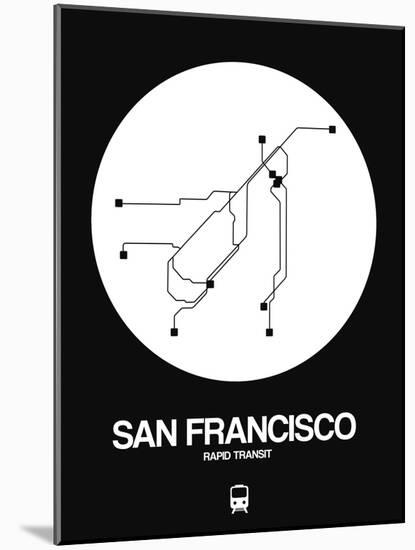 San Francisco White Subway Map-NaxArt-Mounted Art Print