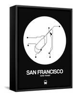San Francisco White Subway Map-NaxArt-Framed Stretched Canvas