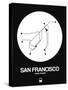 San Francisco White Subway Map-NaxArt-Stretched Canvas